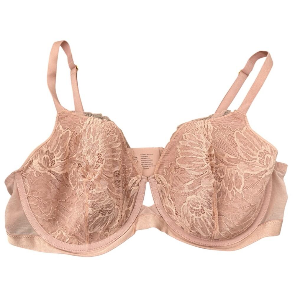 SOMA Lightly Lined Perfect Coverage Lace Underwire Bra Blush  40D
